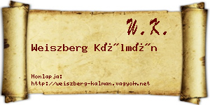 Weiszberg Kálmán névjegykártya